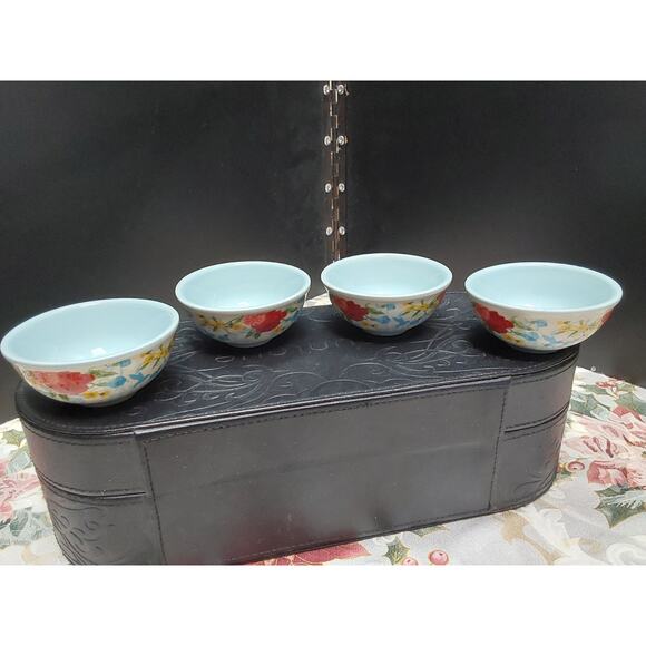 Pioneer Woman 4 piece dip bowls Floral and Birds - Picture 1 of 3